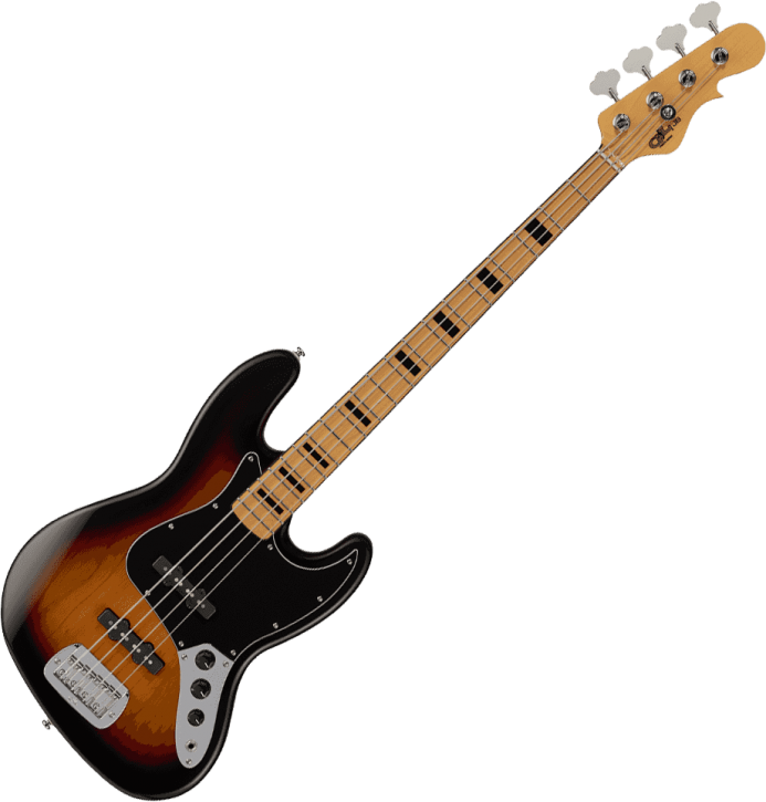 G & L JB Tribute Jazz Bass Sunburst Ahornhals